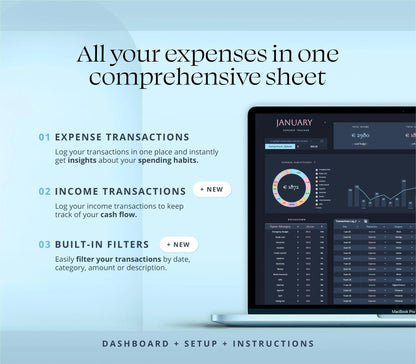 Expense Tracker Google Sheets Bill Tracker Excel Spreadsheet Personal Finance Template Dark Mode