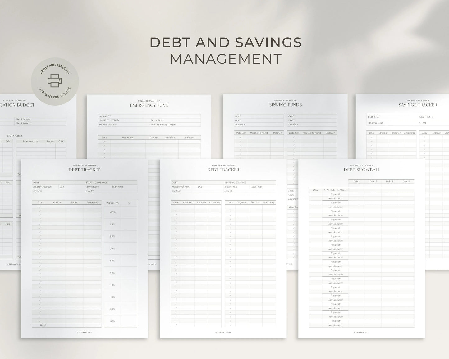 Budget Planner BUNDLE, Printable Personal Finance Binder Financial Monthly Weekly Budget Planner Bill Expense Debt Savings Spending Tracker