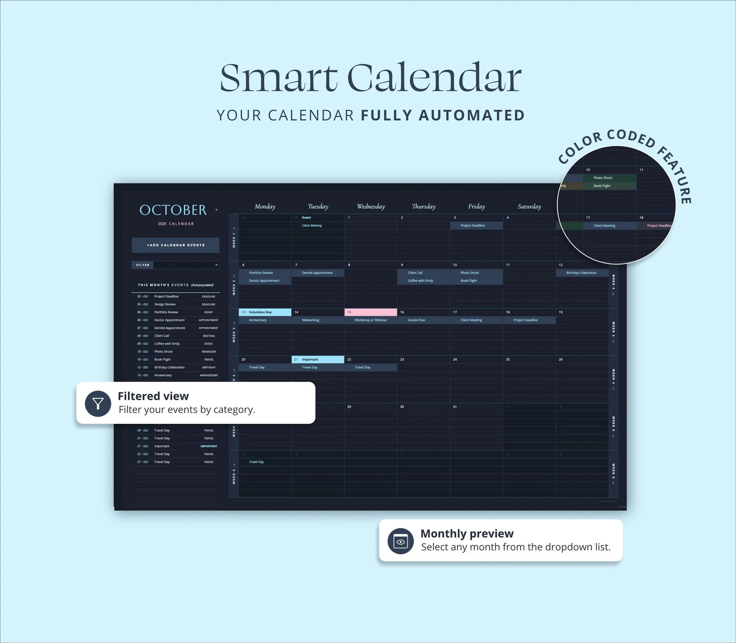 Weekly Planner Google Sheets Life Planner Spreadsheet Adhd Daily Task Tracker Excel Template