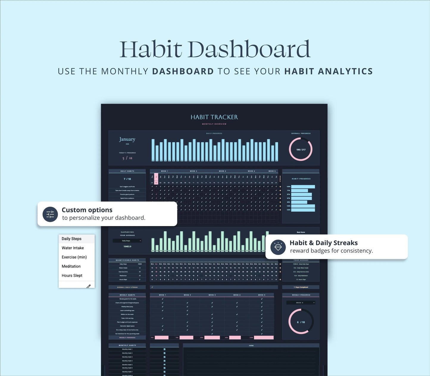 Weekly Planner Google Sheets Life Planner Spreadsheet Adhd Daily Task Tracker Excel Template